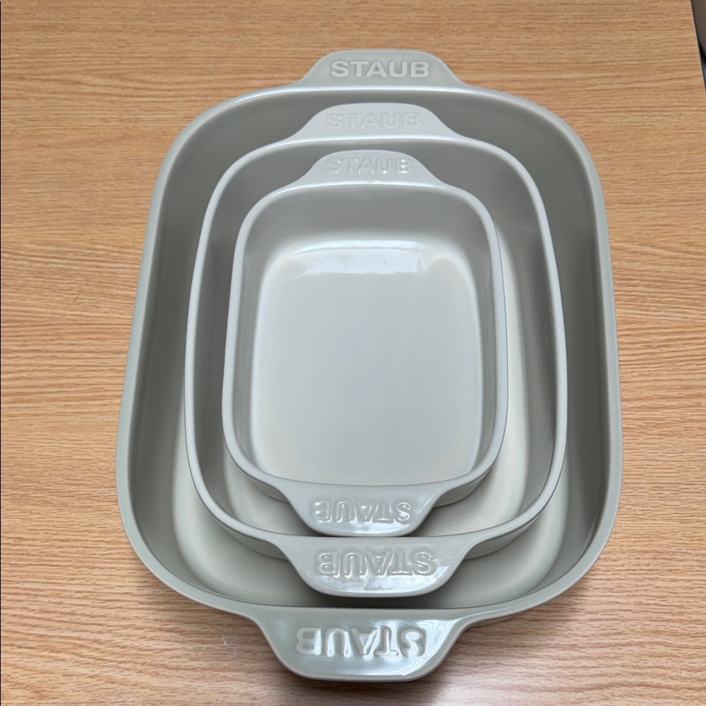 Staub Gray Ceramic Nesting Baking Dish Set - 3 Piece